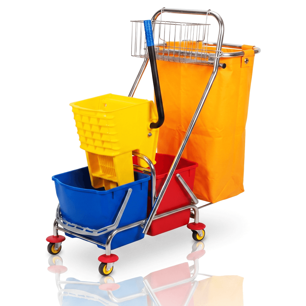 Imported Double Bucket Cleaning Trolley with Bag