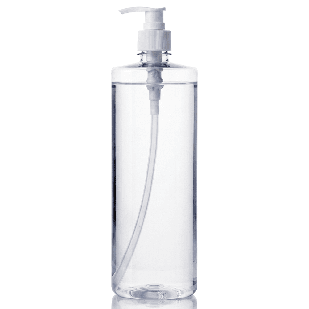1 Liter Empty Crystal Plastic Pump Bottle