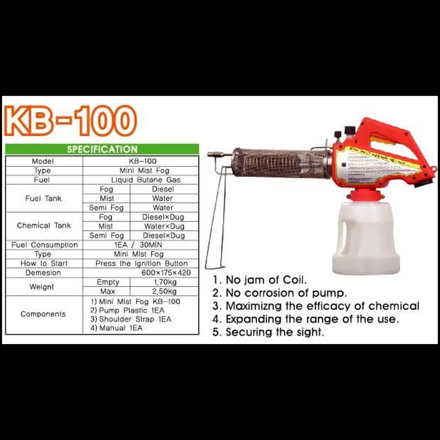 Mini Mist Fogger KB-100
