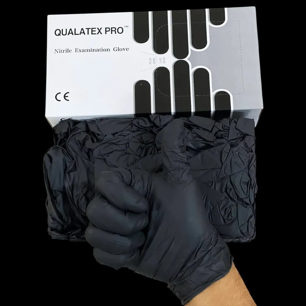جوانتي صيني QUALATEX PRO فري بودر مقاس L اسود