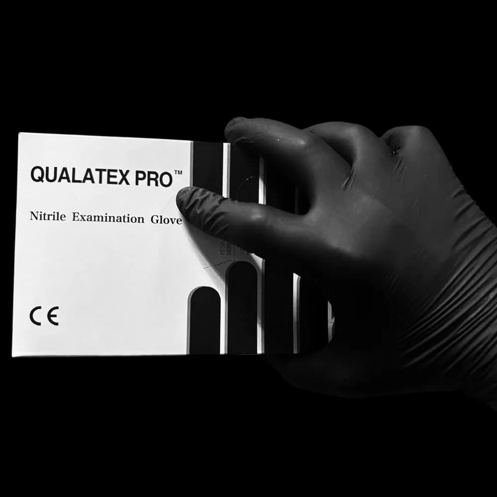 جوانتي صيني QUALATEX PRO فري بودر مقاس L اسود