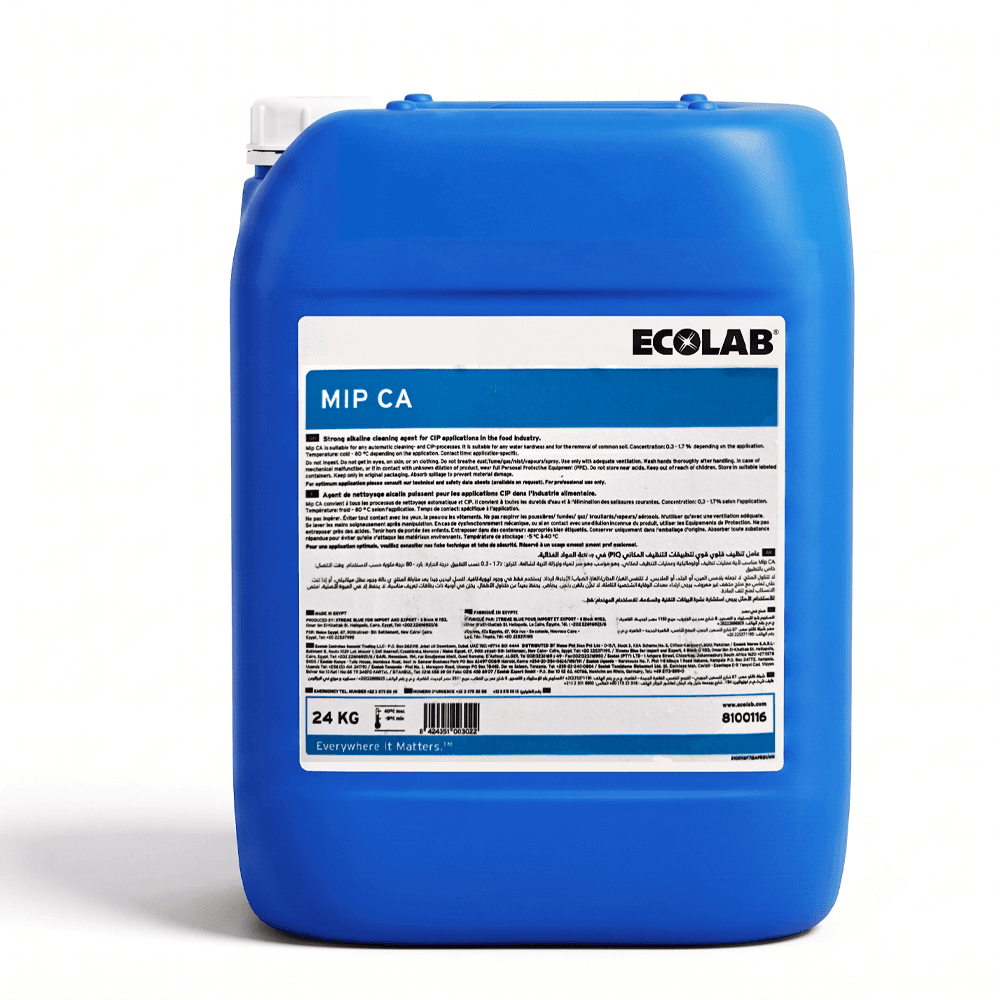 عامل تنظيف قلوي قوي للتنظيف المكاني إيكولاب ميب سي إيه Ecolab MIP CA ـ 24 كيلو