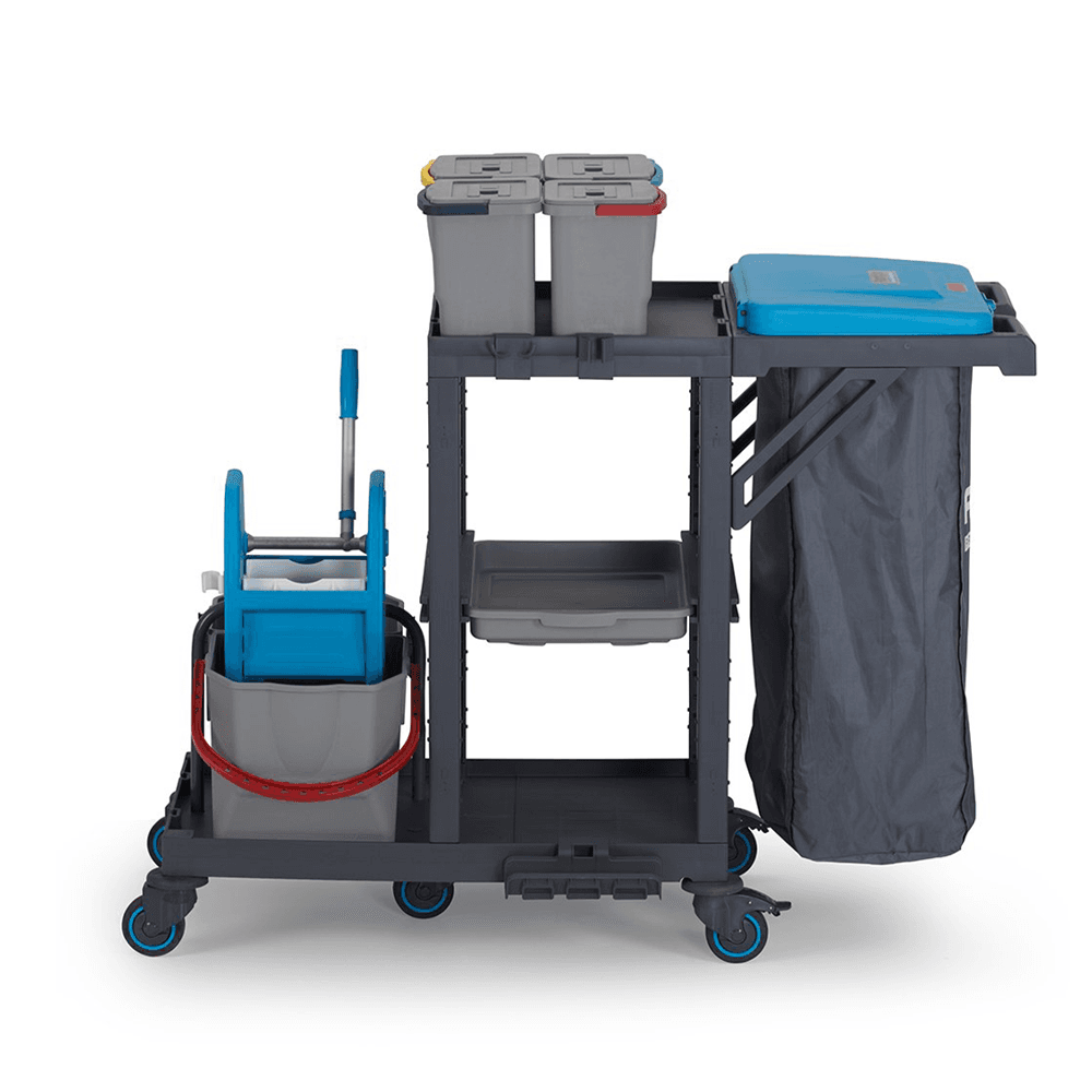 Fantom Professional Procart 311 All-in-One Janitorial Cleaning Trolley with Downpress Wringer & 120L Waste Bag