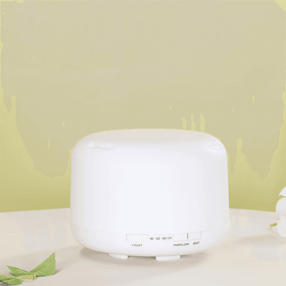 Electric Essential Oil Diffuser (500ml) with Bluetooth Speaker, Remote Control & Color-Changing LED Night Light