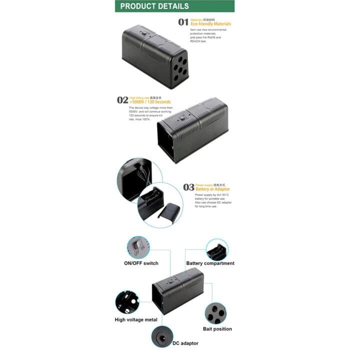 مصيدة الفئران الكهربائية ذات الجهد العالي