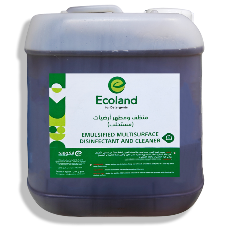 منظف ومطهر للارضيات والاسطح مركز ( مستحلب في الماء ) ECOLAND حجم 5 لتر