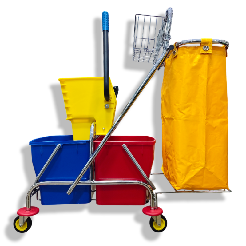 عربة نظافة دابل باكت شاسيه كروم