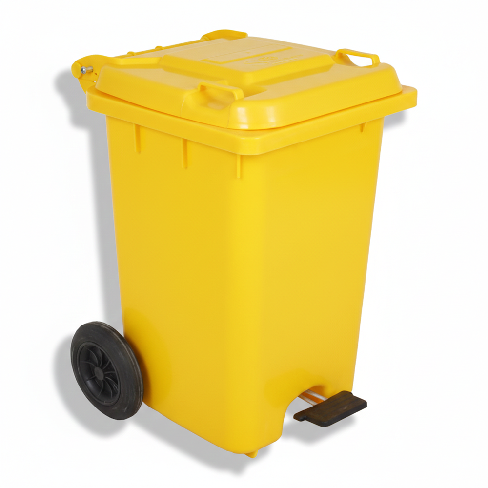 صندوق قمامة سفير 90 لتر بدواسة اصفر صندوق قمامة سفير 90 لتر بدواسة اصفر