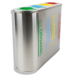 صندوق فصل المخلفات الاستانلس ستيل الرباعي