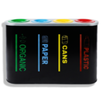 صندوق فصل المخلفات المعدني الرباعي