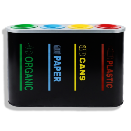 صندوق فصل المخلفات المعدني الرباعي