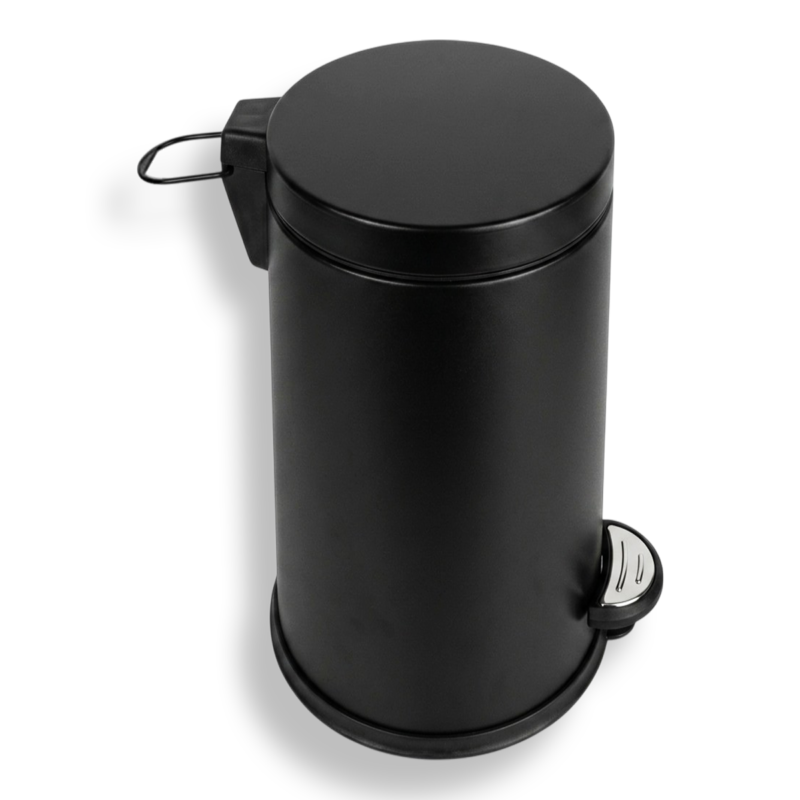 باسكت نفايات مستورد استانلس ستيل أسود تركي - 12 لتر