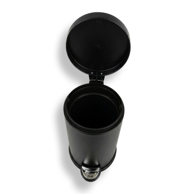 باسكت نفايات مستورد استانلس ستيل أسود تركي - 12 لتر