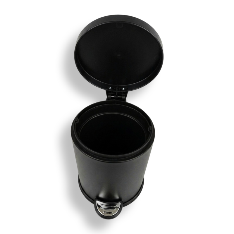 باسكت نفايات مستورد استانلس ستيل أسود تركي - 5 لتر