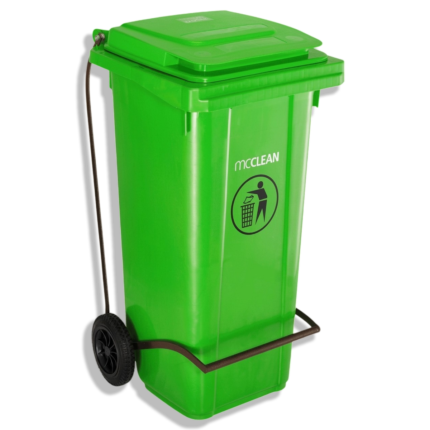 صندوق قمامة MCCLEAN بدواسة 120 لتر اخضر