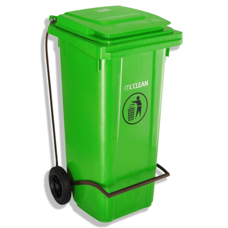 صندوق قمامة MCCLEAN بدواسة 120 لتر اخضر