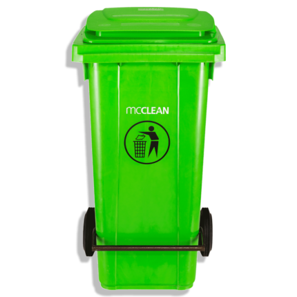 صندوق قمامة MCCLEAN بدواسة 120 لتر اخضر