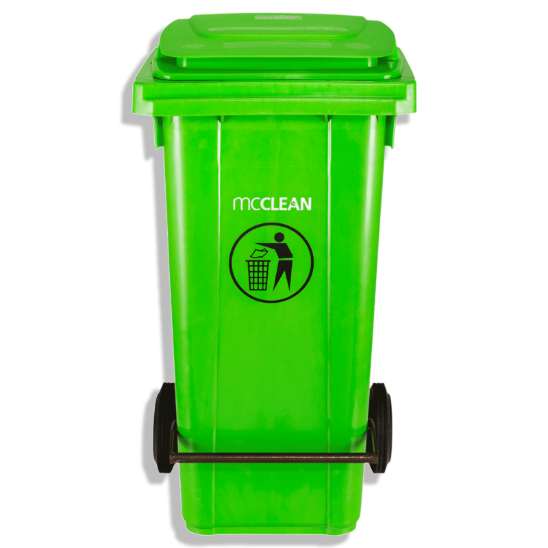 صندوق قمامة MCCLEAN بدواسة 120 لتر اخضر