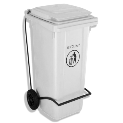 صندوق قمامة MCCLEAN بدواسة 120 لتر رصاصي