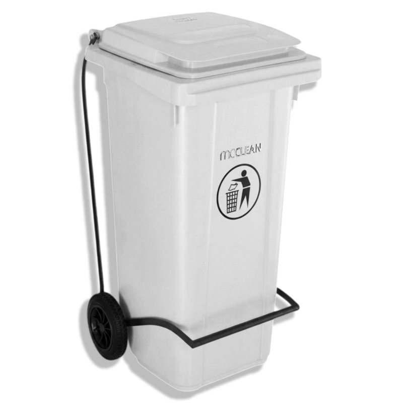 صندوق قمامة MCCLEAN بدواسة 120 لتر رصاصي