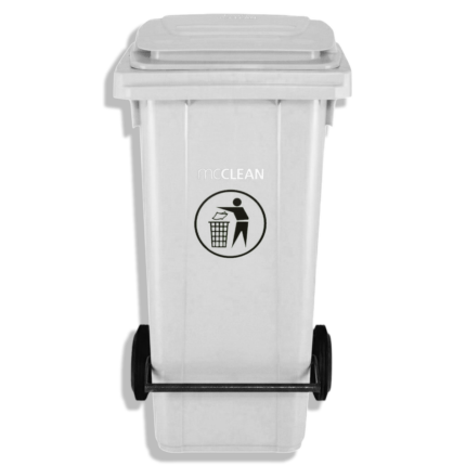 صندوق قمامة MCCLEAN بدواسة 120 لتر رصاصي