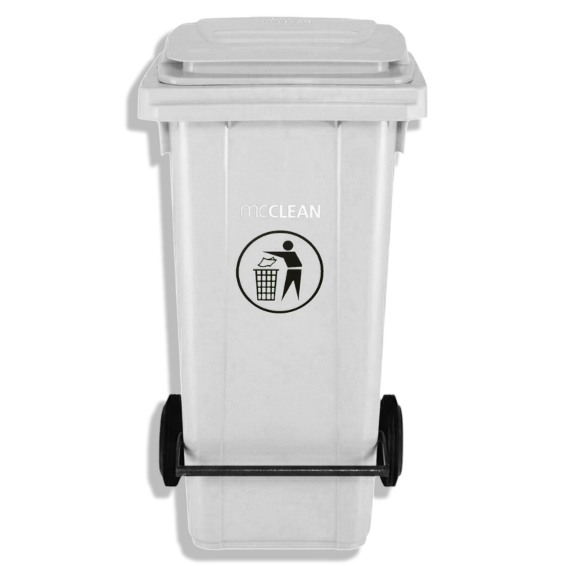 صندوق قمامة MCCLEAN بدواسة 120 لتر رصاصي