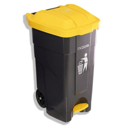 صندوق قمامة MCCLEAN بلاستك بدواسة 120 لتر