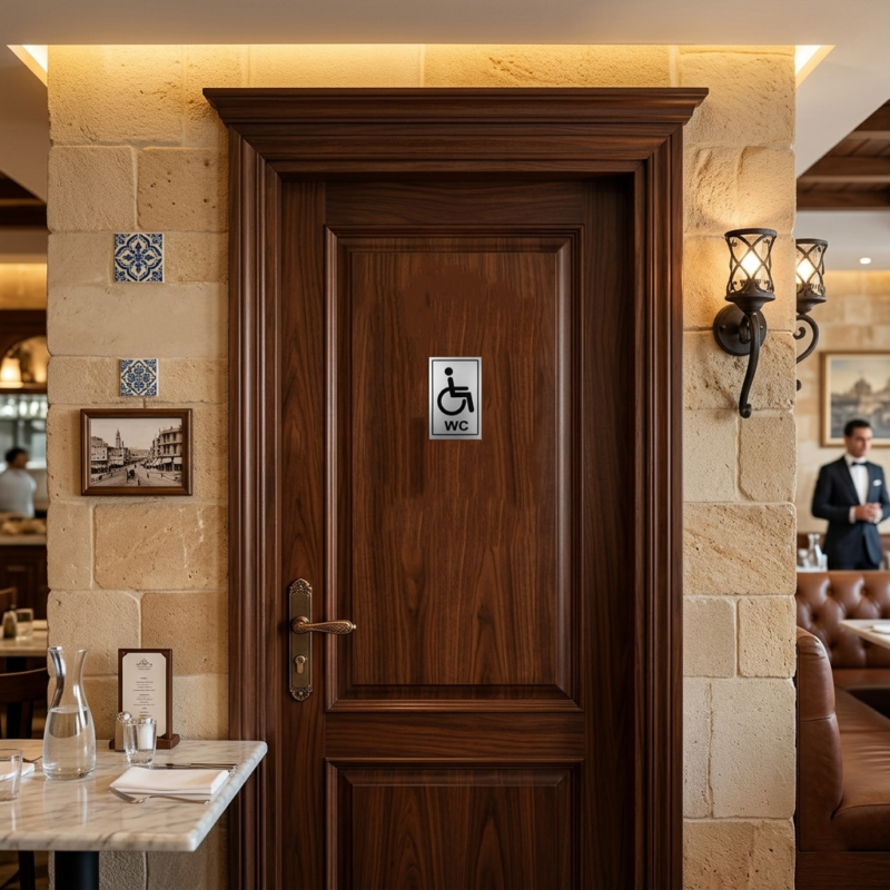 علامة إرشادية " Accessible WC " ألومنيوم ذاتية اللصق