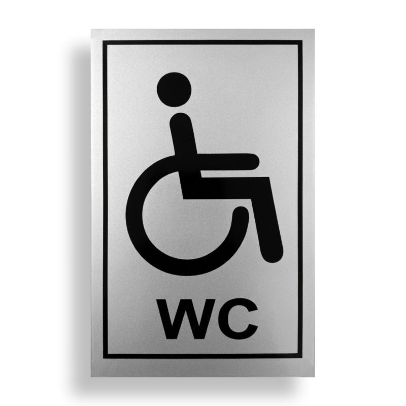 علامة إرشادية " Accessible WC " ألومنيوم ذاتية اللصق